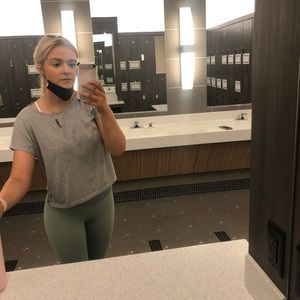 Gray Shirt. Open Back